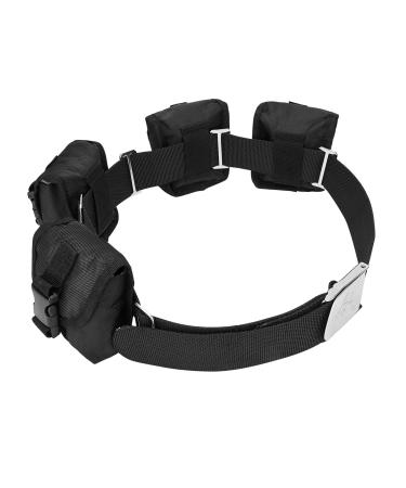 MOPHOEXII Scuba Weight Belt with Detachable 4 Pockets, Quick-Release Buckle Diving Pocket Weight Starp + 5 Pieces Weight Keepers, Adjustable Snorkeling Webbing Weight Pouch Belt fit for Waist 32" to 52"