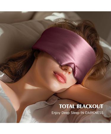 YFONG 100% 22 Momme Pure Mulberry Silk Sleep Mask for Men & Women - Adjustable Soft Eye Mask for Ultimate Sleep Comfort Total Blackout & Travel Bag - Pink Bean Pink - Buy Online on GoSupps.com