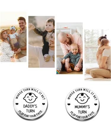 New Parents Decision Coin - Stainless Steel Flip Coin for Funny New Baby Gift - Mum Dad Gifts - Silver - Buy Online on GoSupps.com