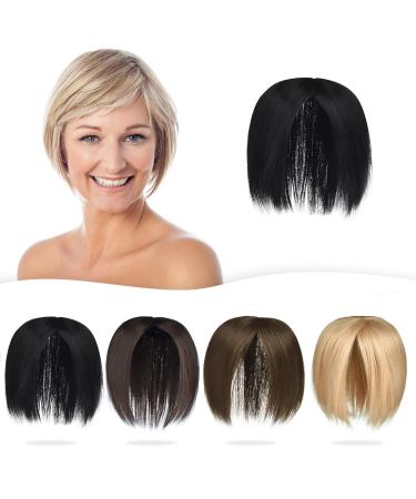 Yamel Hair Toppers for Women 3 Clips in Hair Pieces Topper Straight Black Synthetic Wiglets Natural Hairpieces for Thinning Hair Natural Black