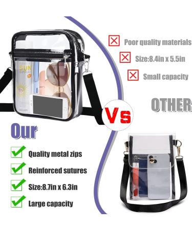 Clear Purse Stadium Approved Crossbody Bag - Adjustable Shoulder Strap - 1 Pack - Buy Online on GoSupps.com
