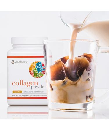 Youtheory Collagen Powder Vanilla - 10 oz - Boost Skin, Hair & Nail Health - Buy Online on GoSupps.com