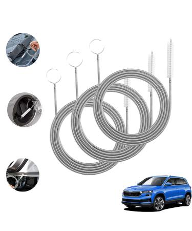Car Drain Dredge Cleaning Scrub Brush Flexible Car Drain Dredge Sunroof Cleaning Scrub Brush Tool Car Drain Pipe Brush for Refrigerator Drain Pipe Auto Sunroof Drain Cleaning Tool (3PCS)