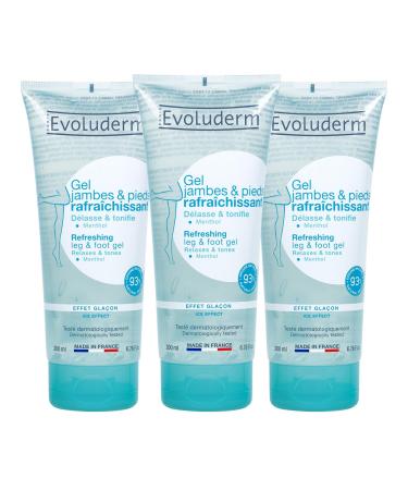 Evoluderm EVOLUDERM - Cooling Leg & Foot Gel - 200 ml - Made in France - Pack of 3 x 200 ml