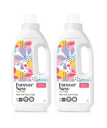 Forever New Laundry Detergent Liquid Delicate Fabric Care All Natural Laundry Detergent Plant-Based Formula Eco-Friendly HE Laundry Detergent Liquid Soft Scent Laundry Soap Liquid 1L 2 Pack 1 l (Pack of 2) Scented