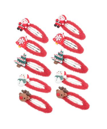 FRCOLOR 5 Pairs Christmas Hair Clips Lovely Hairwear Party Hairpin Antler Hair Clip Kids Barrettes for Hair Christmas Barrette Resin Hair Clip Kids Holiday Hair Clips Child Girl Grip Iron