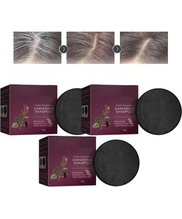 EXQST Black Soap, Black Shampoo Bar, Reverse Gray Shampoo Bar, Gray Covering Shampoo Soap, Polygonum Multiflorum Essential Oil Shampoo, Black Soap