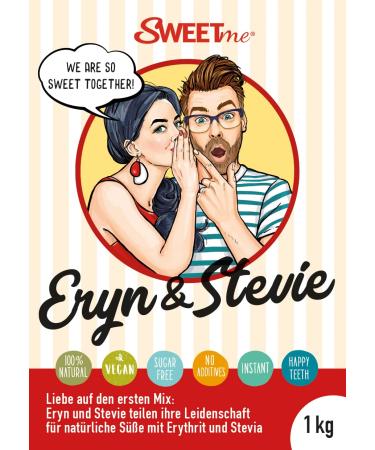 SweetMe Erythrit Stevia Mix - 1 kg Zero Calorie Sugar Substitute | 1:1 Like Sugar | Tooth-Friendly Erythritol & Stevia Blend - Buy Online on GoSupps.com