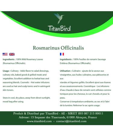 250g Full Dried Wild Rosemary Leaves Very Aromatic Compared to Rosemary Sun-Dried | 100% Natural Superior Quality - Buy Online on GoSupps.com