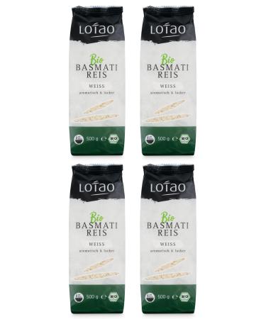 Lotao Bio Basmati Reis (4x 500g) white: sustainable + high quality hardly fat |slightly earthy aroma versatile - ideal for hearty dishes and rice pans (4x 500 g basmati rice white) - Buy Online on GoSupps.com