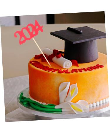 COOLHIYA 12pcs 2024 Graduation Season Cake Insert Graduation Cake Toppers Graduation Party Decorations Top Hat Graduation Dessert Toppers Cupcake Decorations Paper Cup Insert Card Red 9.50X6.00X0.20CM - Buy Online on GoSupps.com