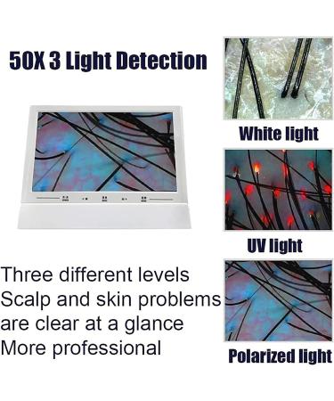 Scalp Detector 11 Inch Hair Follicle Facial Skin Oil Moisture HD LCD Screen Microscope Tester 200X/50X Dual Lens Skin Health Detection Machine - Buy Online on GoSupps.com