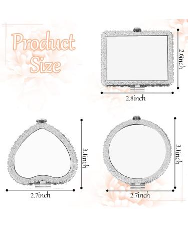 Blulu Flower Compact Mirror for Purse - Retro Floral Pocket Makeup Mirror for Women - Portable Travel Mirror (Silver Edge) - Buy Online on GoSupps.com