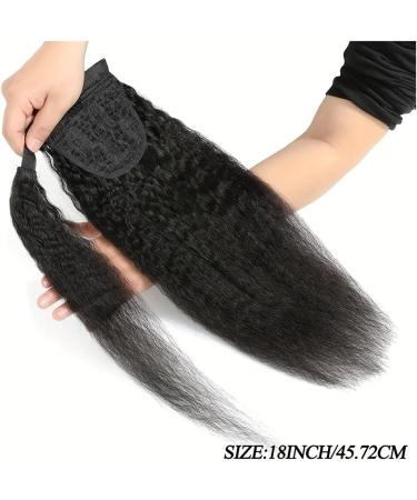 Hair Piece Kinky Straight Ponytail Human Hair Straight Ponytail Extension For Women 10-30In Magic Paste Wrap Around Ponytail Hair For Women(26inches) - Buy Online on GoSupps.com