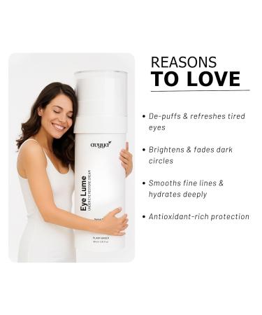 Avyya EyeLume Under Eye Cream for Dark Circles and Puffiness | With Niacinamide Cucumber Rose and Coffee Oil | Reduces Fine Lines Brightens & Hydrates | Dermat Tested Plant-Based- 1.01 fl oz - Buy Online on GoSupps.com