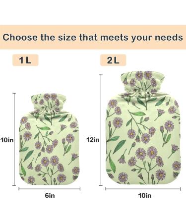 Shop Naanle Wild Chrysanthemum Daisy Heat Bottle 1L Transparent Hot Water Bottle for Warmth Pain Relief and Cold Therapy | Ideal Hand & Foot Warmer - Buy Online on GoSupps.com