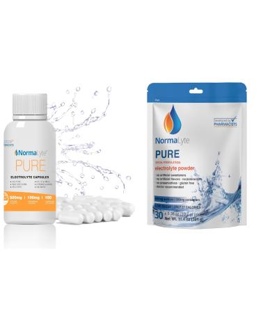 NormaLyte Oral Rehydration Salts and Capsules- Helps Dietary Management of POTS Syndrome Symptoms- Combo of 2