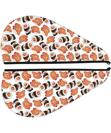 Hair Towel Wrap - Quick Drying Towel Turban with Button - Sushi Roll Design - Buy Online on GoSupps.com
