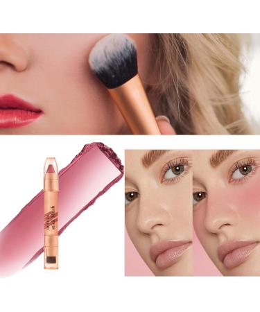 for Cheeks - 2 in 1 Stick with Brush Double Head Blusher Stick Lightweight Stick for Cheeks and Lip Cheek Tint Blusher Makeup Stick for Most Skin Tones - Buy Online on GoSupps.com