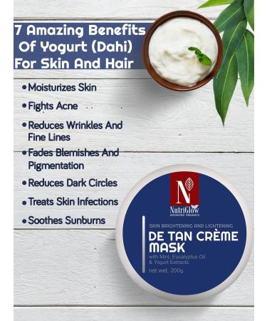 Nutriglow Advanced Organics De Tan Cream Mask with Skin Lightning Reduce Wrinkles Fine Lines & Fade Blemishes & Pigmentation All Skin Types 200Gm - Buy Online on GoSupps.com