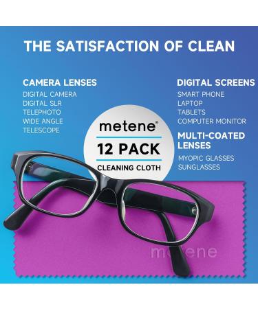 Metene 12 Pack Microfiber Cleaning Cloths - Individually Wrapped Storage Box Included | Perfect for Glasses Screens & Lenses - Purple (6x7 - Buy Online on GoSupps.com