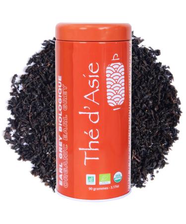 Khla KHLA Organic Earl Grey Black Tea Citrus Flavouring Bergamot Loose Metal Box 90 g Certified Organic Asian Tea