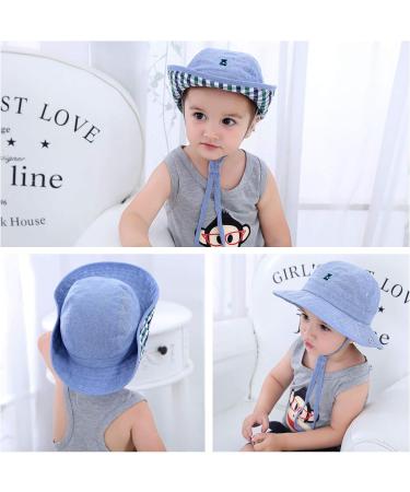 XIAOHAWANG Baby Boy Dinosaur Bucket Hat - Blue Bear Design | 1-2 Years | Summer Beach Cap for Infant Toddler Boys - Buy Online on GoSupps.com
