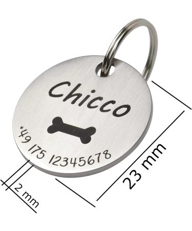 Personalized Dog Name Tag - Engraved Collar Tag 23mm | Custom Dog Cat & Puppy Tags with Symbol Selection | Ideal for Dog Day Gifts - Buy Online on GoSupps.com
