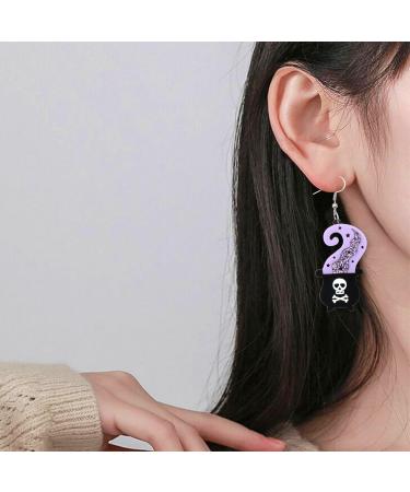 Feylie Halloween Earrings - Trendy Skull Jewelry for Women & Girls | Unique Acrylic Ear Fans & Perfect Gift - Buy Online on GoSupps.com