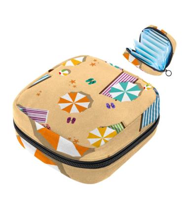 Women's binding storage bags happy Summer Beach portable menstrual pad bag panty lip inlays tampons women's bandages storage holder for women school office multi-colored 09