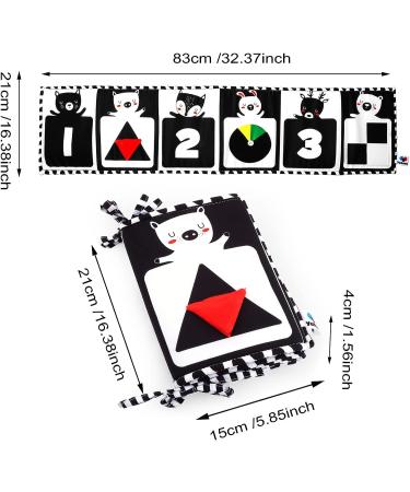 Yohome Black and White High Contrast Sensory Baby Toy Soft Book | Educational Infant Tummy Time & Crib Toy | Double Sided Folding Cloth Book for 0-3 Years - Buy Online on GoSupps.com