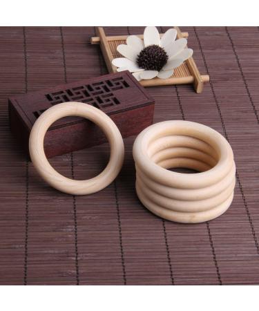 Maxtonser 5pcs 70mm Baby Wooden Teething Rings - Natural DIY Jewelry Crafts Necklace & Bracelet - Buy Online on GoSupps.com