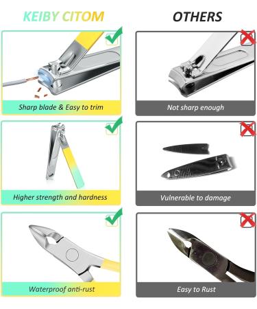 Keiby Citom Manicure Set 18pcs Professional Nail Clippers Kit Pedicure Care Tools-Stainless Steel Grooming Tools With Rose Gold PU Leather Case for Travel & Home (Color) - Buy Online on GoSupps.com