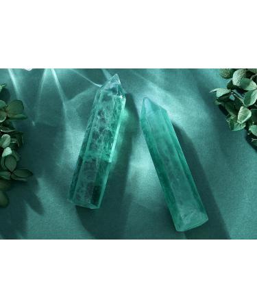Buy Xiannvxi Green Fluorite Crystal Tower - Large Hexagonal Meditation Gemstone (9-10cm) | Natural Energy Stone - Perfect for Spiritual Healing - Buy Online on GoSupps.com