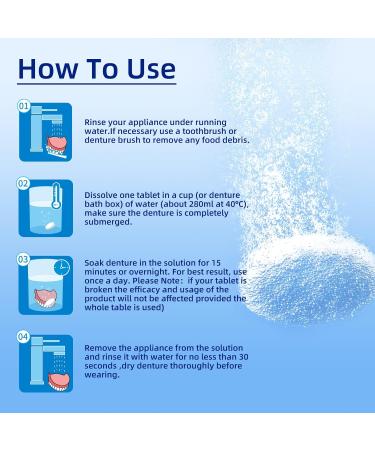 Denture Cleaning Tablets - 120 Retainer Cleaner Tablets, Removes Odors & Stains - For Dentures, Night Guards, Retainers, Aligners & Dental Appliance Cleaner - Mint Flavor - 4 Month Supply - Buy Online on GoSupps.com