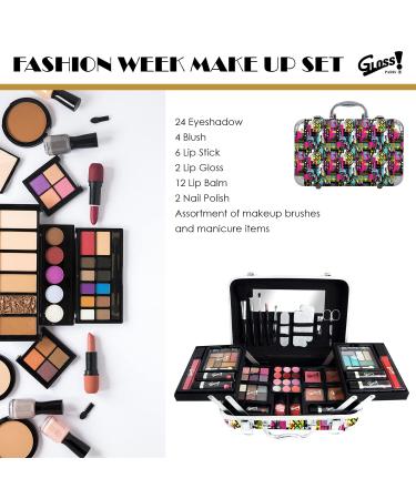 60-Piece Smink Case & Palette for Women | Beauty Organizer & Gift Box | Rouge Eyeshadow Lipstick & Nail Polish by Gloss! - Buy Online on GoSupps.com