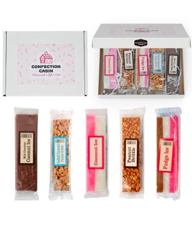 Peanut Brittle and Coconut Ice Pleasure box - Coconut Ice Salted Caramel Peanut Brittle Milk Chocolate Coconut Ice Coconut Ice Peanut Brittle | Fudge Gift Set | Eater Gifts for Kids