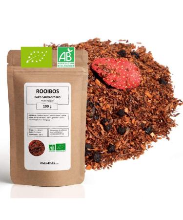 Organic Rooibos ? Wild Berries ? Bulk Rooibos ? 100 gram bag with Zip ? 40 Cups ? 100% Organic Farming ? Roo