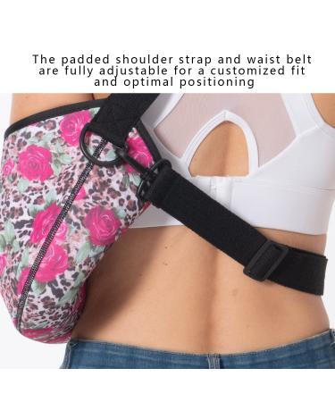FOGOK Foam Arm Sling Shoulder Immobilizer - Rotator Cuff Support Brace with Waist Strap for Women - Ideal for Shoulder Injury, Dislocation, Fracture - Rose Leopard - Buy Online on GoSupps.com