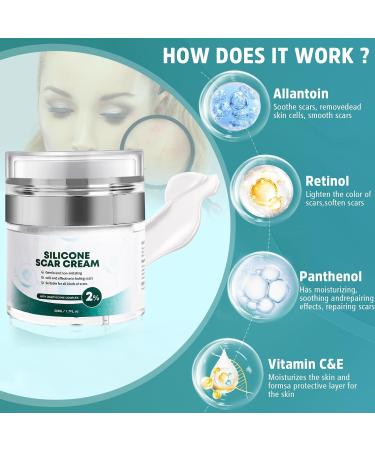 Advanced Scar Cream - Professional Silicone Gel for Surgical Stretch Marks & Old/New Scars (50ml) - Effective Scar Removal Solution - Buy Online on GoSupps.com