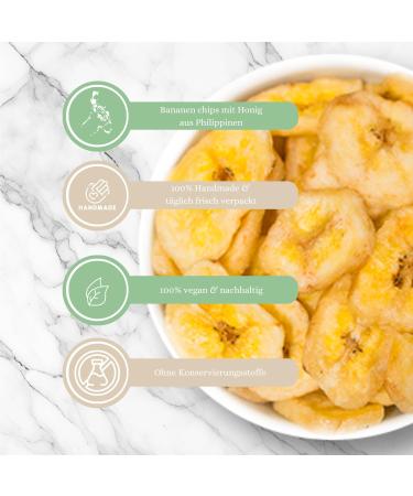  1001 Frucht 1001 Frucht Banana chips without added sugar 1 kg of dried bananas with honey I banana chips of good taste I dried bananas as dried fruits - Buy Online on GoSupps.com