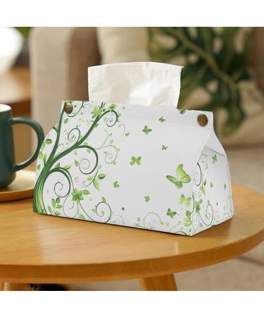 Tissue Box Cover Tissue Box Holder Green Floral Swirl Print Tissue Holder Travel Tissue Packs Facial Paper Holder Decorative Holder - Buy Online on GoSupps.com