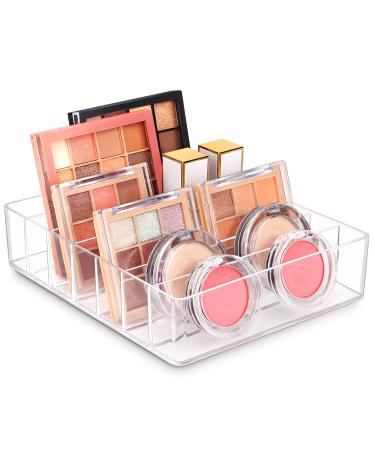 Makeup Organizer for Vanity, Make Up Organizers and Storage for Vanity, 7 Sections Divided Makeup Organizer for Vanity, Clear Plastic Cosmetics organizer for Drawer and Bathroom