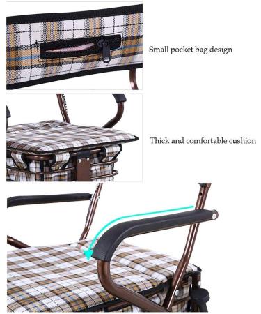 Small Cart Old Man Step-by-Step Rider Can Sit with Armrests Economical Simple Elderly Portable Thickening Rest Elderly Walker Wheelchair - Buy Online on GoSupps.com