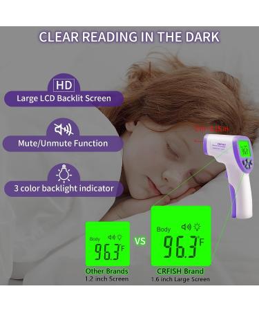 Digital Thermometer for Adults and Kids - Non Contact Infrared Forehead Thermometer with Fever Alarm - 2 in 1 Mode - Silent Operation (White) - Buy Online on GoSupps.com