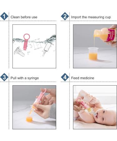Baby Medicine Dispenser Set - Liquid Medicine Syringe for Feeding Drugs, Water, Milk, Juice, Vitamins - Pack of 3 - Buy Online on GoSupps.com