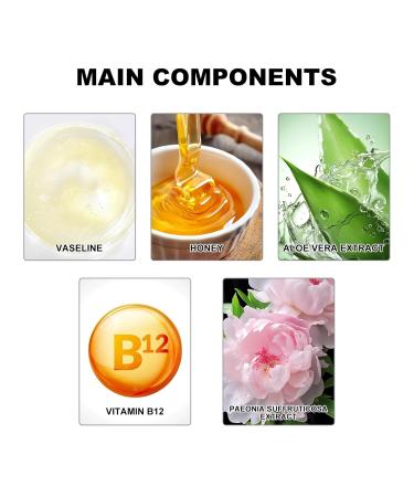 Moisturizing Lip Balm Repair Stick | Aloe Vera & Honey Formula for Dry Chapped Lips | 24HR Hydration with Vitamin B12 & Peony Extract (3.8g - Buy Online on GoSupps.com