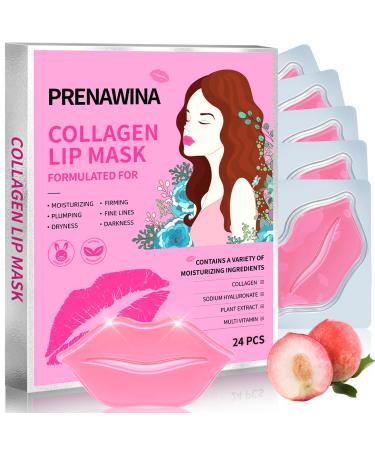 Lip mask, Collagen Moisturizing Lip Masks for Dry Lips, 24 PCS Hydrating Lip Plumping Mask for Chapped, Fine Lines, Lip Hydration Treatment, Lip Mask Sheet, Lip Gel Patches Pads, Lip Masks Skincare