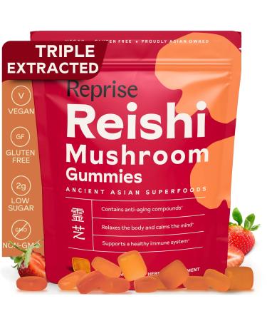 Reishi Mushroom Gummies | Hongo Reishi Mushroom Supplement Gummies (Lingzhi Ganoderma Lucidum) | Full Spectrum Stress Gummies for Adults | Red Reishi Mushroom | Strawberry Flavor | 45 Count 45 Count (Pack of 1)