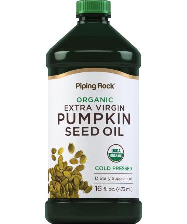 Piping Rock Pumpkin Seed Oil Organic 16oz | Cold Pressed | Extra Virgin | Non-GMO Gluten Free